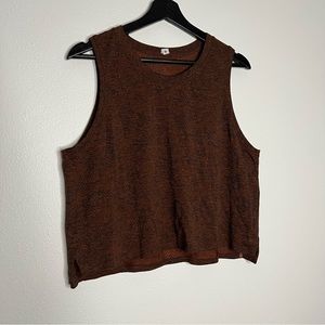 Lululemon Burnt Orange and Black Mesh Muscle Tank Sz 10